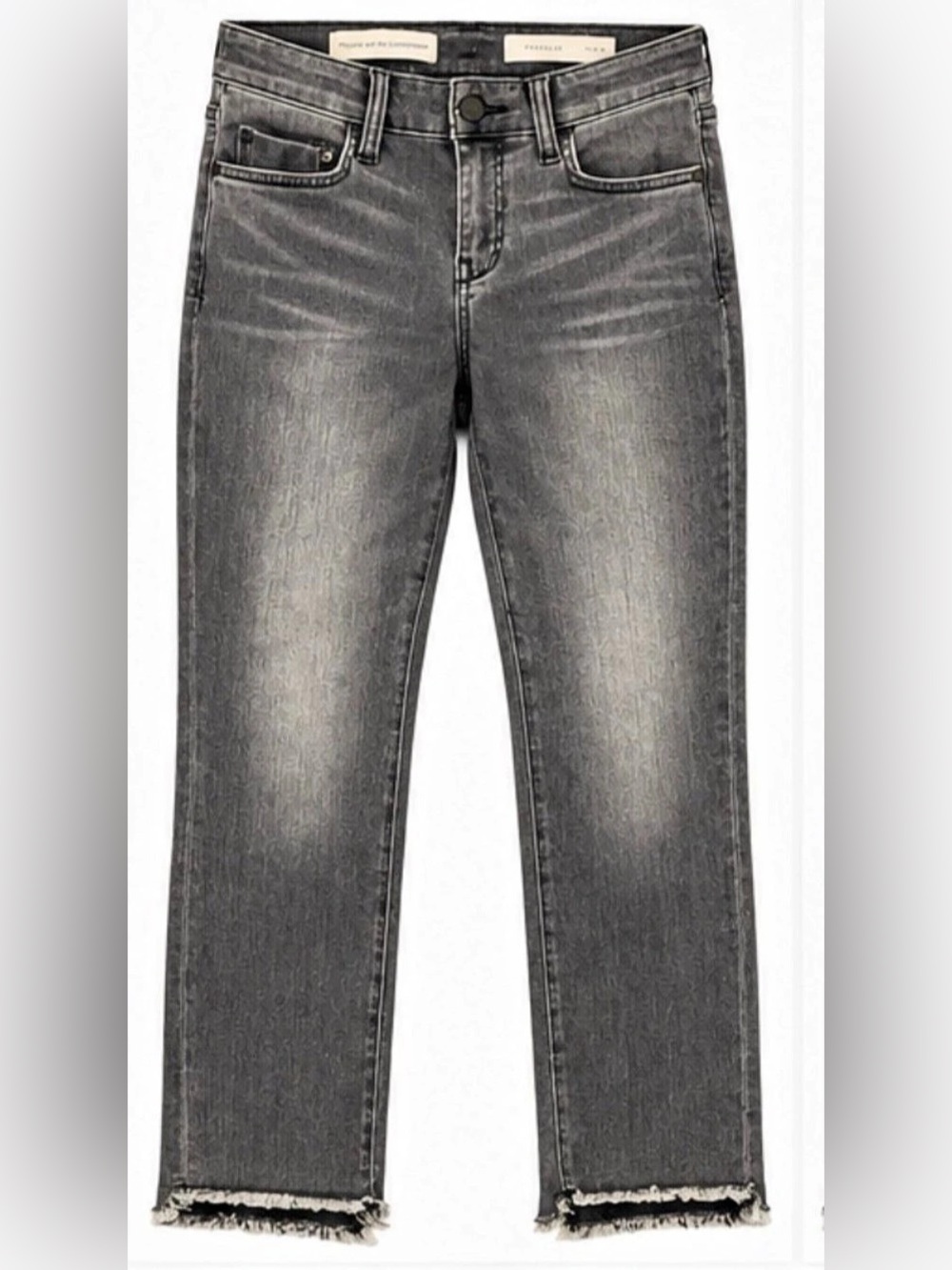 Pilcro Parallel Slim Straight Jeans Size 28 Washed Black Raw Step Hem